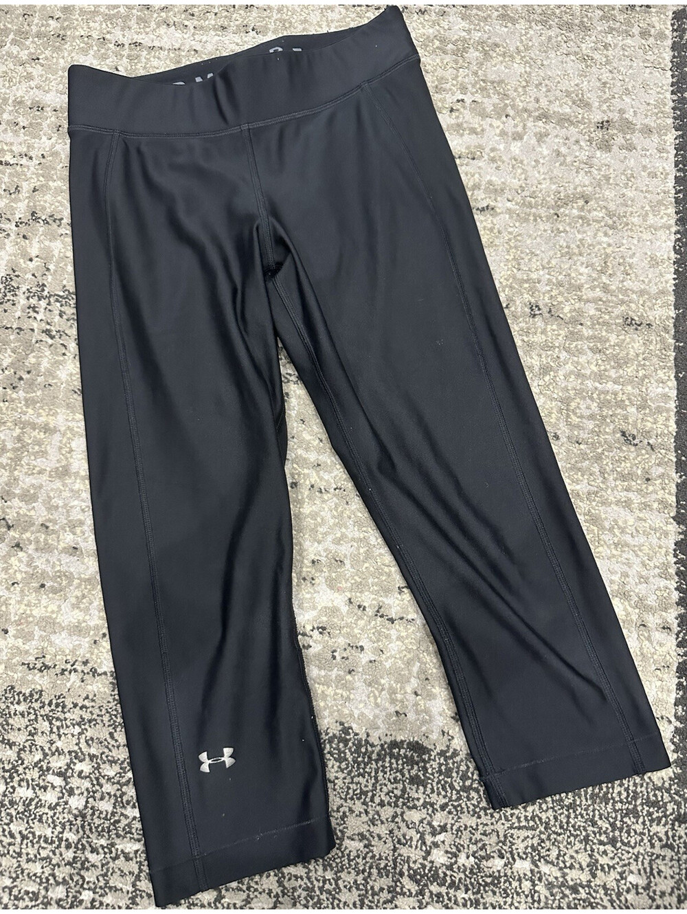Under Armour HeatGear Women's Compression Cropped Pants Black Size M Pull-On